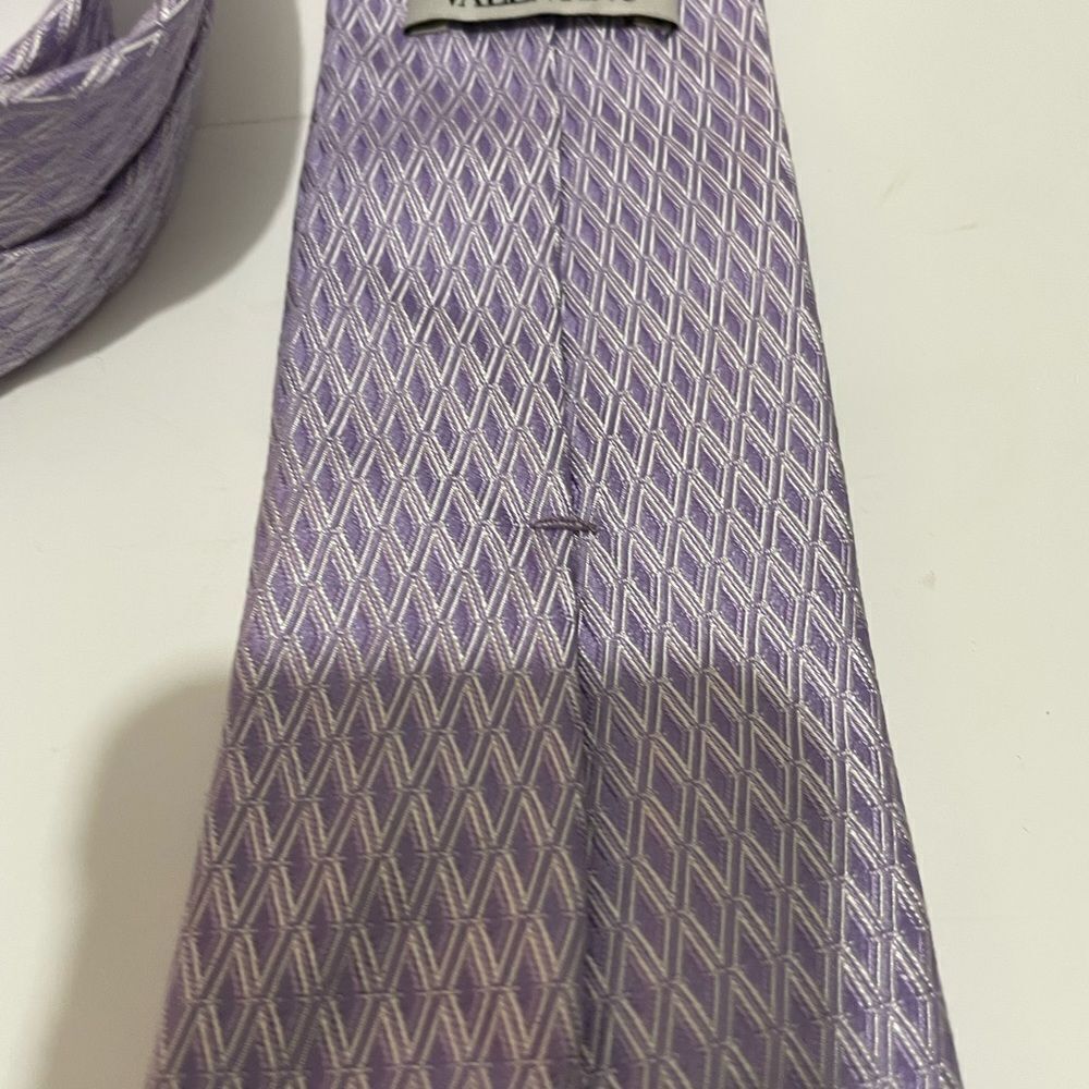 Valentino men’s neck tie light purple made in Italy - Picture 5 of 6